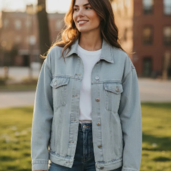 Women's Light Blue Denim Jacket - Picture 1 of 2